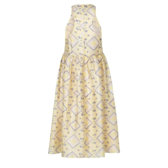 Baum Und Pferdgarten Adeva Midi Dress Pastel Yellow Size 6 NWT - Picture 4 of 13